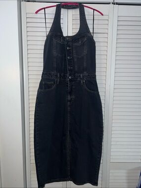 Universal Thread Women Midi Halter Denim Dress